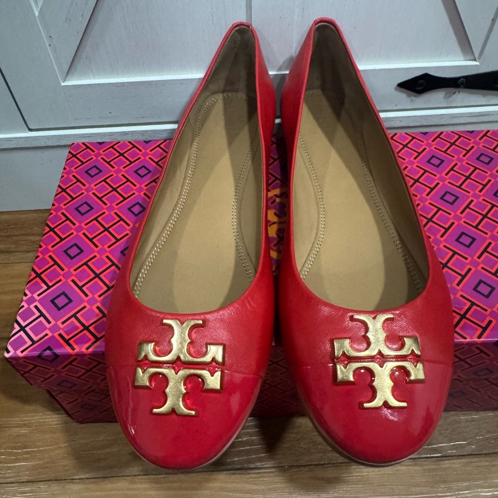 Tory Burch Everly Ballet Brilliant Red 9